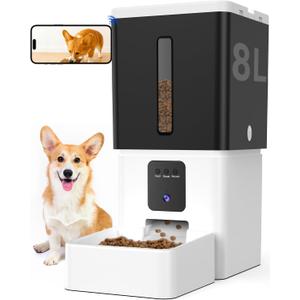 UTCG Automatic Dog Feeder with Camera: 8L/33 Cups 5G WiFi