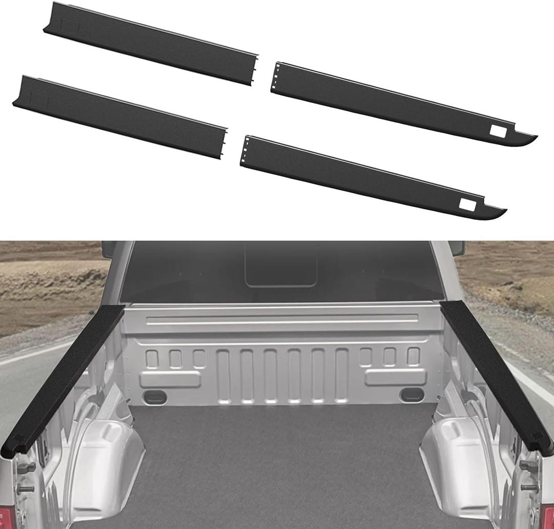 5.7ft Truck Side Bed Rail Caps for 2009-2018 Dodge Ram 1500 Crew Cab, Bedrails Covers Top Protectors Molding Cap w/Stake Holes for Dodge Ram 1500 with 5.7' Bed Accessories, 4PCS