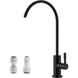 Drinking Water Faucet for Kitchen Sink SUS304 Stainless Steel Water Filter Faucet RO Reverse Osmosis Filtration Bar Sink Matte Black, WF1-BK