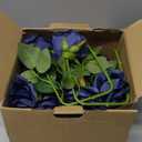 LVEFIT Artificial Rose Flower Navy Blue Flowers Navy Blue Roses Silk Flowers 30 pcs with Long Stem Silk Roses Bouquet for Wedding Bridal Shower Party Home Decoration