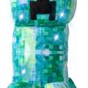 Jay Franco Minecraft Charged Up Creeper Pillow Buddy - Light up Plush - Super Soft Polyester Microfiber Character Pillow with LED Lights, 16 Inches