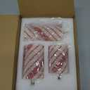 Baquler 3 Pcs Christmas Flameless Pillar Candles LED Candy Cane Peppermint Stripe Red and White Glitter Battery Operated Candles for Xmas Holiday Centerpiece Home Party Decor