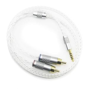 NewFantasia 4.4mm Balanced Male to 2RCA Male Audio Adapter Cable 6N OCC Copper Silver Plated Cord 4.4mm to 2 RCA Balanced Cable 1m/3.3ft/39inches
