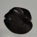 Ms Taj 18 Inch Hair Topper with Clip in Bangs, Synthetic Fluffy 4"x5" Layered Straight Toppers for Women, 360 3D Cover Bangs Hairpiece for Thinning Hair(Dark Brown)