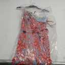 Eliza J Women's Petite Style Crepe De Chine Spaghetti Strap Printed Floral Dress, Aqua Size 8P