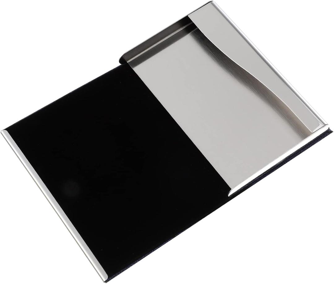 Card Holder Business Cards Storage Case Stainless Steel Pu Case Portable