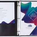 Samsill Professional Presentation 3 Ring Binder, View Binder with Clear Cover Sheet Window, 0.5 Inch Round Rings Hold 100 Sheets 8.5 x 11, Black