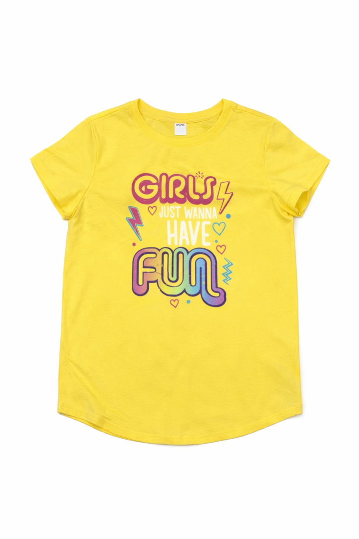 Girls Just Wanna Have Fun Retro 70s 80s 90s Women Girls Kids T-Shirt, X-Small