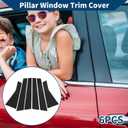 Door Pillar Window Trim for Jeep Cherokee 2014-2020 Front Rear Left Right Anti Scratch Sticker Pillar Posts Door Outer Exterior Cover 6 Pcs Black