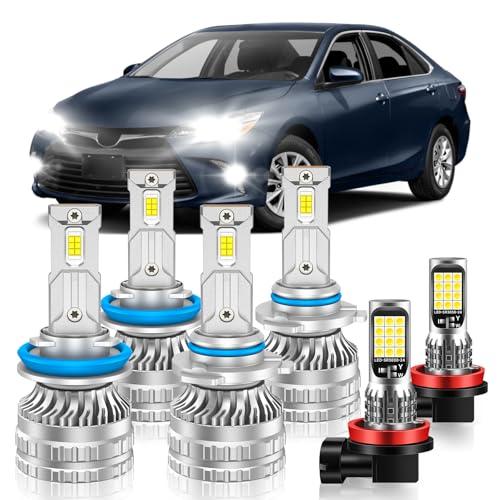 VESTNEXCL Fog Bulbs Fit for Toyota 2007-2014 Camry Hi&Lo Beam Fog Light Bulb Combo, 800% Brightness, Dual-sided 3570 Chips, 6000K White, 60000HRS Long Lifespan, Plug-and-Play, Pack of 6