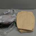 Mifoci 6 Pcs Mini Cast Iron Skillet with Wooden Base Small Cast Iron Fajita Plates Baker's Skillet Matte Black Pan Pot for Kitchen Restaurant Barbecue Dinner (8.7 x 4.7 x 1.6 Inches)