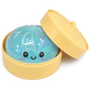 Blue Dumpling Squishies New Mystery Glitter Squishies Dumpling with Box Stress Relief Balls Sensory Toys Desk Squeeze Toys Gift