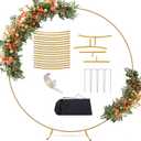 Antizz 7.2FT Round Balloon Arch Stand, Gold Metal Circle Backdrop Stand for Parties, Heavy Duty Wedding Arch for Ceremony Birthday Anniversary Bridal Graduation Party Decoration