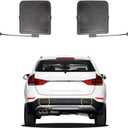 Car Rear Bumper Tow Hook Cover Compatible with BMW X1 E84 2013 2014 2015 51127303815 51127303816 Small Lid Towing Eye Cap Matte Black (Left and Right)