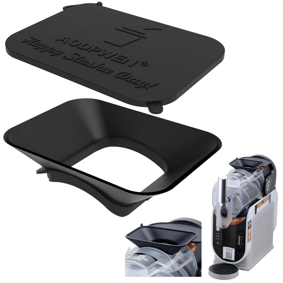 Silicone Funnel with Lid Compatible with Ninja Slushie Machine, Food Grade Funnel for Ninja Slushie Machine FS301 (Black)