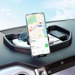 Aunginsy Dashboard Organizer Dashboard Tray Fit Toyota Tundra 2007-2021 Car Center Console Dash Tray Storage Box ABS Interior Accessories, with Phone Holder