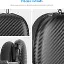 Carbon Fiber Texture Case Cover for AirPods Max Headphone, TPU Anti-Scratch Ear Cup Cover, Protective Skin Accessories for Apple AirPods Max(2024/2020) - Matte Black