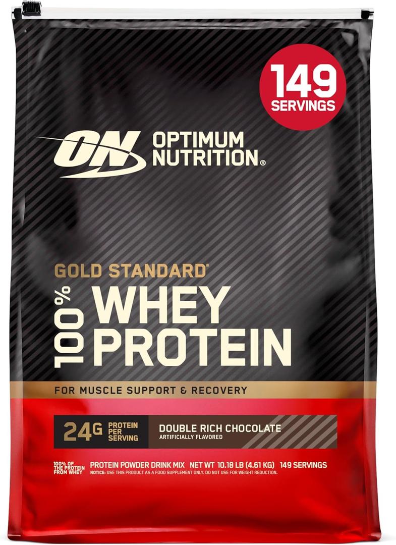 Optimum Nutrition Gold Standard 100% Whey Protein Powder, Double Rich Chocolate 10 Pound (Packaging May Vary), Best Before 07/26
