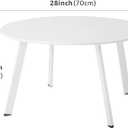 Patio Round Table - Metal Outdoor Coffee Table, Weather Resistant, Anti-Rust - White
