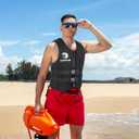Water Kayaking Jacket for Adults and Kids, Buoyancy Swimsuit Boating Fishing Waistcoat Zipper Closure, Unisex Outdoor Water Sports Vests, Small