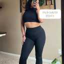 Aoxjox Mini Flare Leggings for Women Trinity Tummy Control High Waisted Wide Leg Yoga Pants 29"/31"/33" (Black, S)