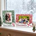 kennethan Christmas Red Frame 4x6 Picture Frame with Christmas Santa Decoration 1 Pack Wooden Frame with Glass can Display 4x6 Picture on the Table
