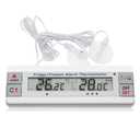 Digital Refrigerator Thermometer 2 Channel Freezer Thermometer with Alarm Sound Reminder Thermometer Fridge with Max/Min Temperature Record Freezer Alarm with Magnetic Back for Home Kitchen