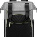 LOVEVOOK Laptop Backpack for Women, 15.6 Inch Work Laptop BagWaterproof Teacher Nurse Bag with USB Port, Fashion Travel Bag Business Computer Backpack Purse,Black-Grey
