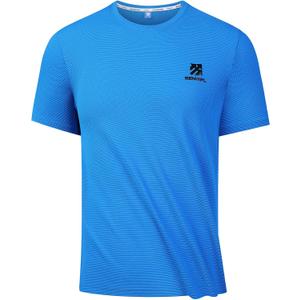 Moisture Wicking Quick Dry Soft Pickleball Workout UPF 50+,Running Shirts for Men Outdoor (Blue, S)