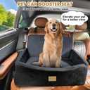 Dog Car Seat for Large Medium Sized Dogs Under 55 lbs, Dog Booster Seat for 2 Small Dogs with Detachable Washable Cover and Cushion, Memory Foam Pet Car Seat with 2 Safety Belts and Storage Pockets