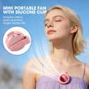 Timeno Portable Clip-On Bladeless Fan, Mini USB Rechargeable 360° Rotatable Fan, 3-Speed Silent Personal Cooling Fan for Outdoor Travel Office (Pink)