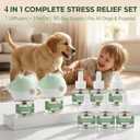 Dog Calming Diffuser Plug-in with Gentle Night Glow, 3 Refills Kit for Behavioral Support, Stress Soothing Aid for Pets During Travel, Thunder, Vet Visits, Fireworks, Safe Formula, 90 Days Supply