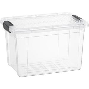 Superio Clear Storage Box with Lid, 4.75 Quart Plastic Container Bins for Organizing, Stackable Crates, BPA Free, Non Toxic, Odor Free, Organizers for Home, Office, School, and Dorm