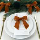 24 Pcs Brown Vintage Velvet Christmas Bows -Cozy 4.5 Inch Bows for Christmas Tree Ornaments, Wreath Accents, Gift Wrapping, Wine Bottles, Stair Railings, DIY Crafts & Xmas Home Decor