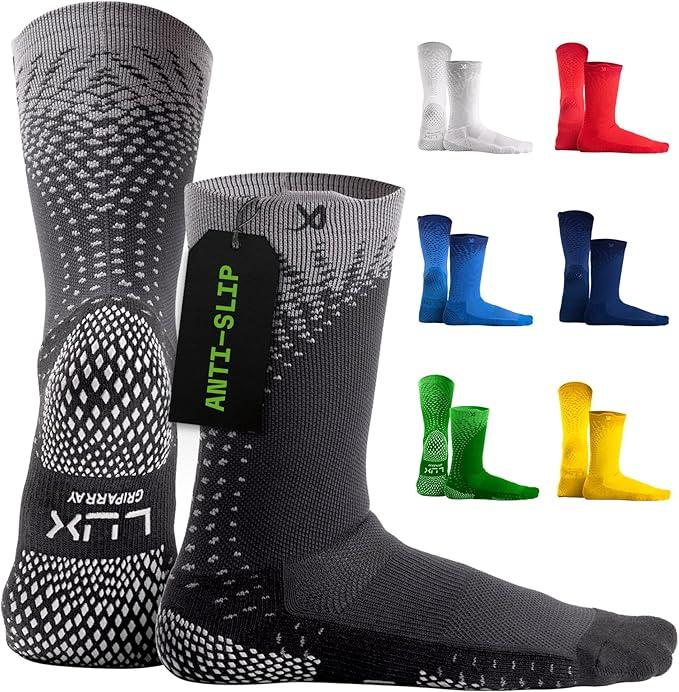 LUX Athletic Grip Socks with GripArray™ (Patented) Technology | Anti Slip Socks for Men and Women | Grip Socks for Soccer, Basketball Socks with Grip