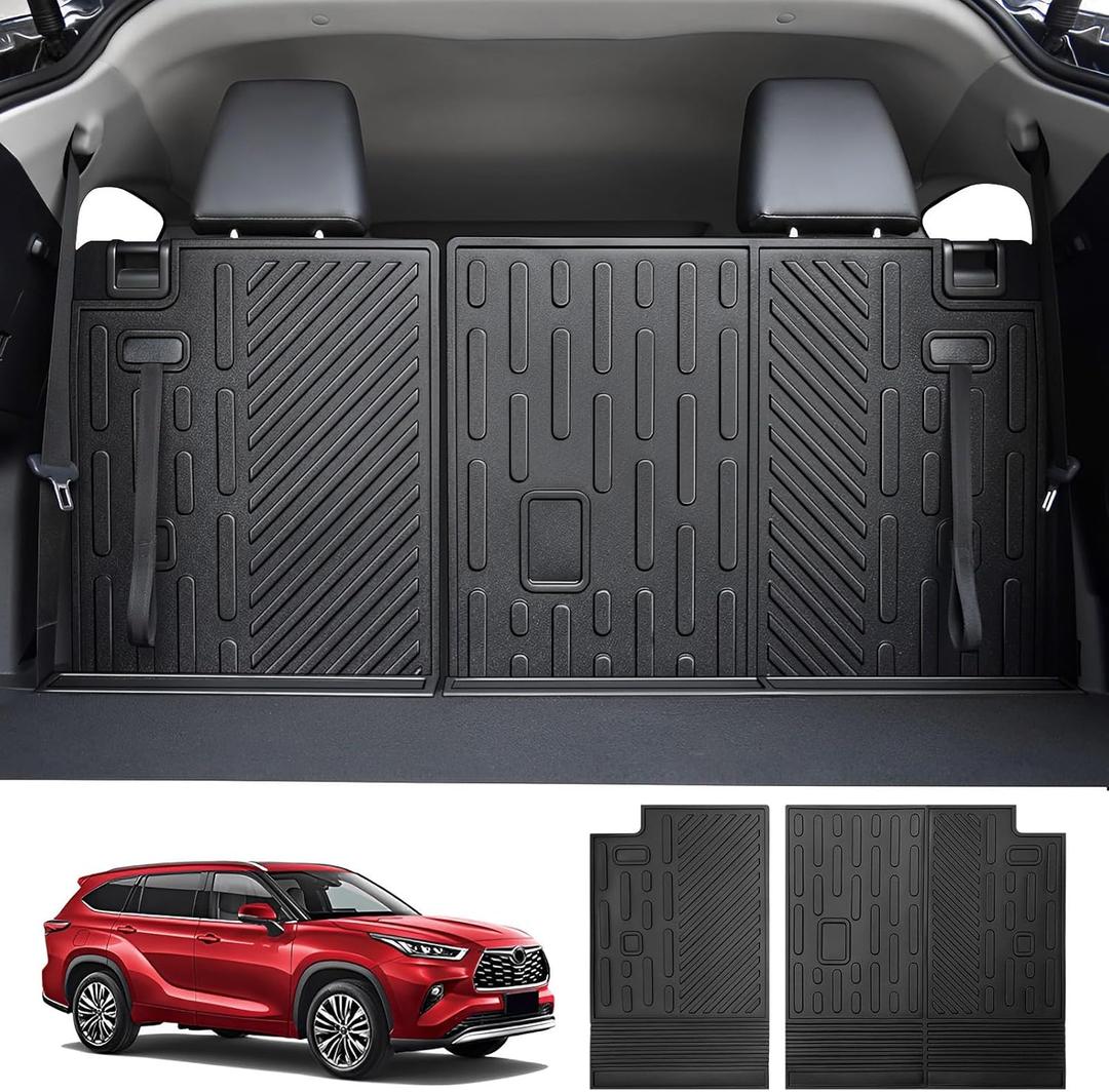Cargo Mat Fit for 2020-2024 Toyota Highlander Backrest Mat TPE Trunk Liner All Weather Seats Back Protector for Highlander 7 Seats Accessories(Backrest Mat)