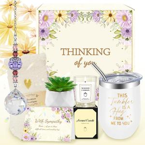 Sympathy Gift Baskets, Sympathy Gifts for Loss of Loved One, Dad, Mom, Husband, Friend, Grief Condolences Bereavement Gift Ideas, Grief Basket for Women, Sorry for Your Loss Care Package