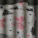 50 x 60 Inches Pink Christmas Throw Blanket Cute Soft Warm Lightweight Christmas Tree Blanket for Sofa Bed Gift Decor