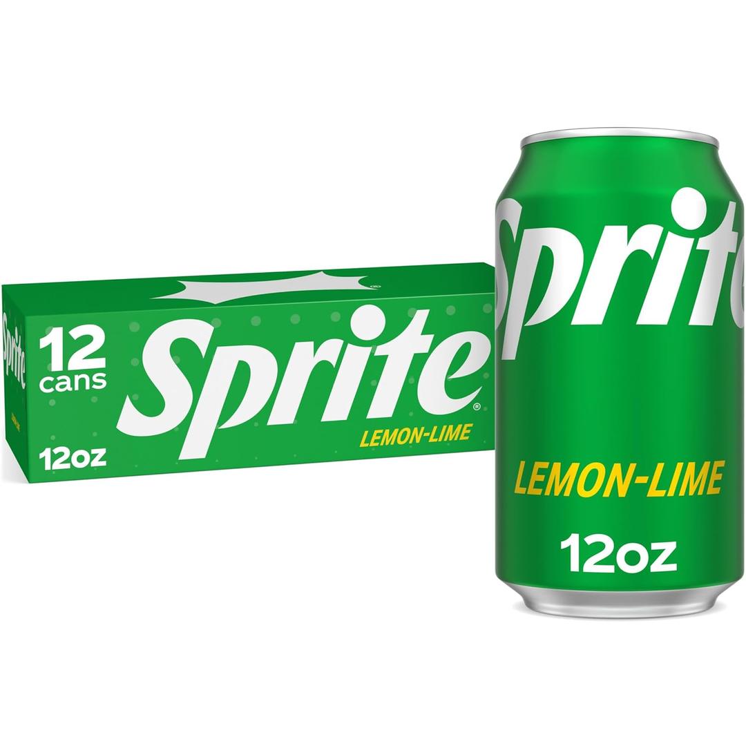 3 x Sprite Lemon Lime Soda Soft Drinks, 12 fl oz, 12 Pack (EXP 10/27/25)