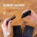 Air Wallet for Men: Built-in Airtag Chip & Find My Compatible Slim Wallet, RFID Blocking Minimalist Card Holder with Detachable Money Clip, Anti-Theft Tracking Wallet,Black