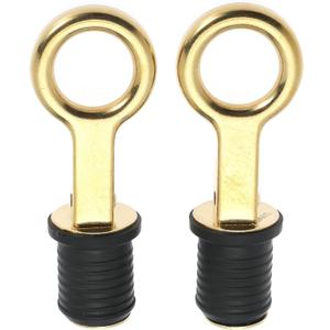 2 Pcs Boat Plug Snap Handle Boat Drain Plug Rubber Plugs with Brass/Stainless Steel Handle Marine Twist Plug Boat Accessories (1 inch)