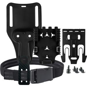 QLS with Mag Pouch | Quick Locking System Kit & Magazine Holster | Quick Draw Holsters | Plastic Fixing Back Clip 2.0 in/Belt Loop Adapter 2.25 in (QLS & Mid Ride Loop-Modular Leg Strap)