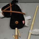 Stick Hobby Horse Riding Toy, Plush Horse for Toddlers Ages 3+, Ride On Toy Fun Pretend Play with Wooden Wheels and Real Pony Clip-Clop Sounds - Black, 39 Inches
