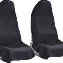 Car Seat Covers Universal Car Protective Front Seat Covers Washable Non-Slip Seat Protectors for Gym Workouts, Waterproof and Sweatproof Towel Seat Covers for Cars, Trucks, Jeeps (2 Pack, Black)