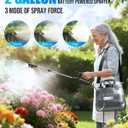 Battery Powered Sprayer 2 Gallon, Electric Weed Sprayer with 3 Adjustable Pressure Levels, 4 Nozzles & Extendable Wand, Rechargeable Garden Sprayer for Yard, Lawn, Plants & Fertilizer