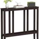 ELYKEN Bamboo 2-Tier Narrow Console Table, 36.2" Long Slim Sofa Table Behind Couch for Entryway, Hallway, Living Room, Brown