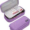 YOKUMA Pencil Case,Large Capacity Pencil Pouch,Aesthetic Zipper Pencil Box, Back to School Supplies for College Student Teen Adults,Travel Essentials,Electronic Cable Organize (Purple)