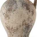 LUKA Ceramic Rustic Farmhouse Vase,8.25 inch Terracotta Vase with Handle,Neutral Clay Pot Vases Decorative Vase for Living Room,Table,Shelf Decor(Brown,M)