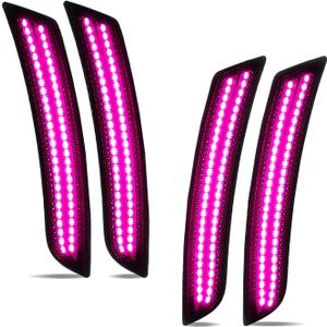 LED Side Marker Lights Front Rear Bumper Parking Signal Lamps for 2016-2023 Chevy Camaro 6th Gen Smoked Len, Pink Purple