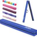 ZELUS 8' Folding Gymnastics Balance Beam, Floor Balance Beam w/Carry Handles Anti-Slip Base for Kids, Beginners & Professional Gymnasts